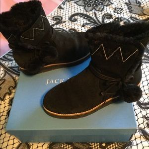Jack Rogers Vera suede Pom Pom boot